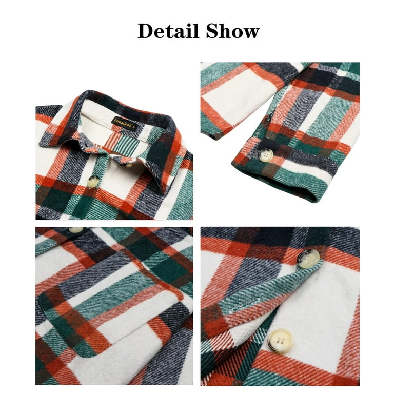 Fantaslook Women's Plaid Flannel Shacket Jacket – Stylish Button Down Long Sleeve Shirt Coat extra image