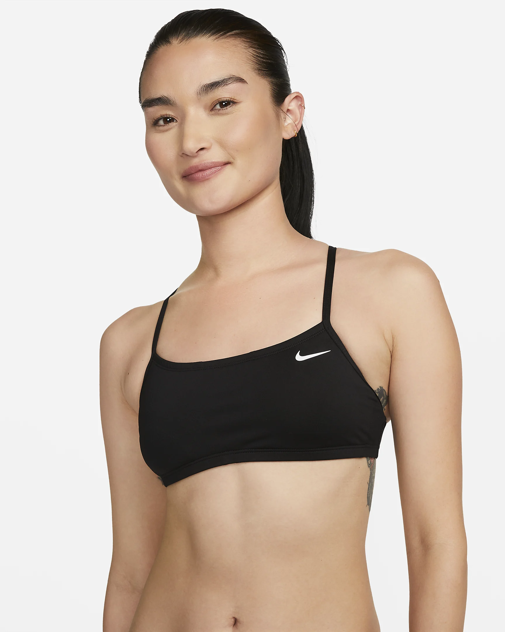 Nike Essential Bikini Top: Light Support, Adjustable Straps, Removable Cups   | AmazPromo