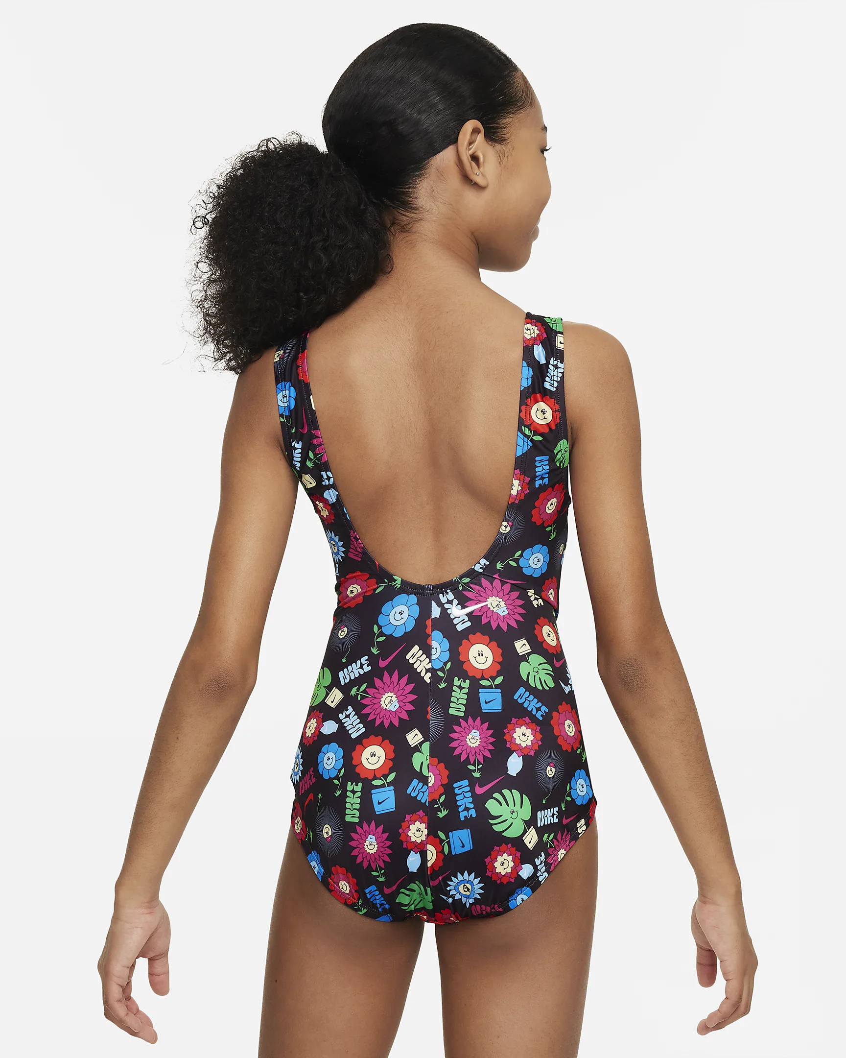 Nike Girls’ Garden Party One-Piece Swimsuit – Playful Doodle Print, Stretch Fit & Full Coverage for | AmazPromo