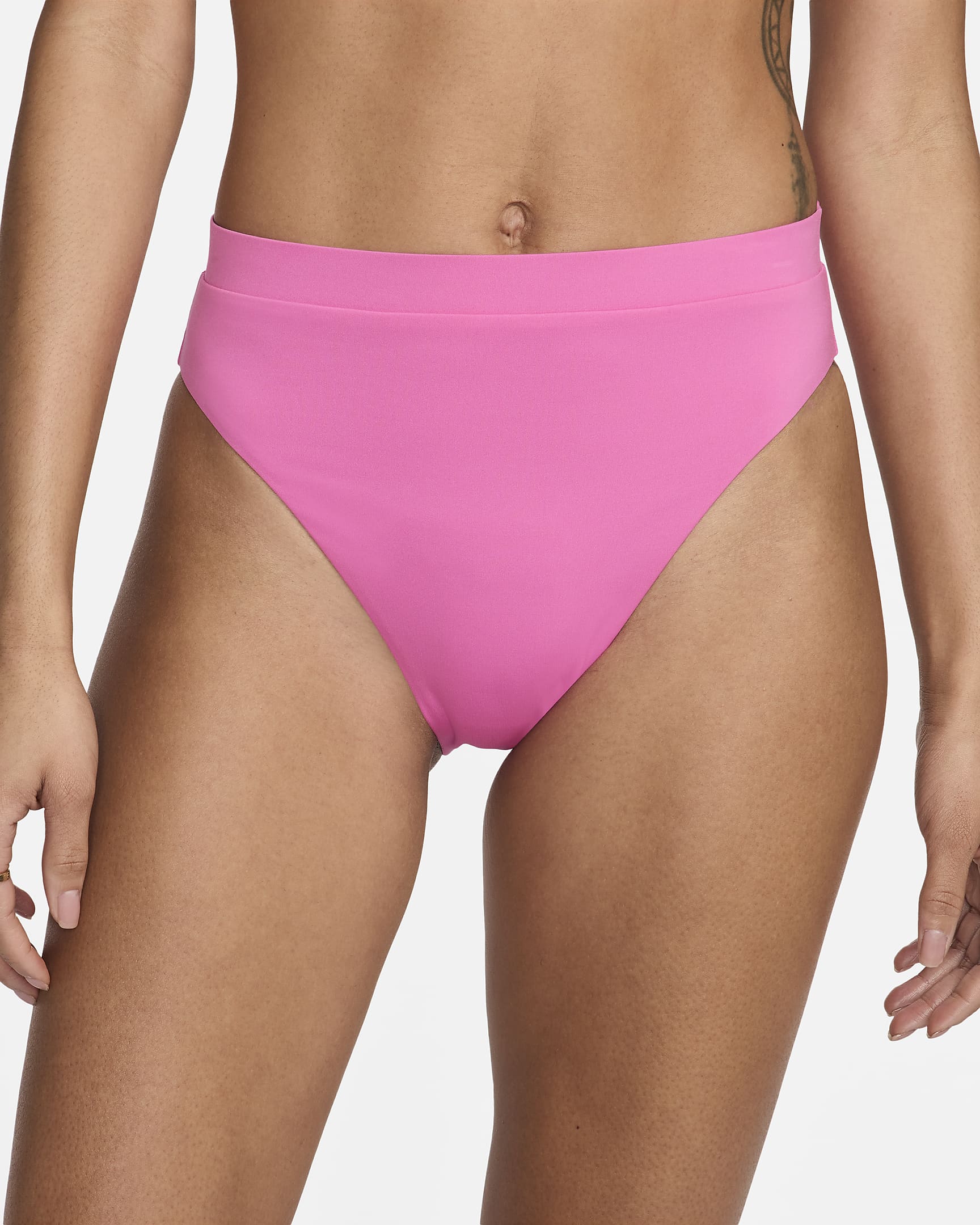 Nike Essential High-Waisted Swim Bottom for Women – Minimal Coverage with High-Leg Cut in Playful Pi | AmazPromo