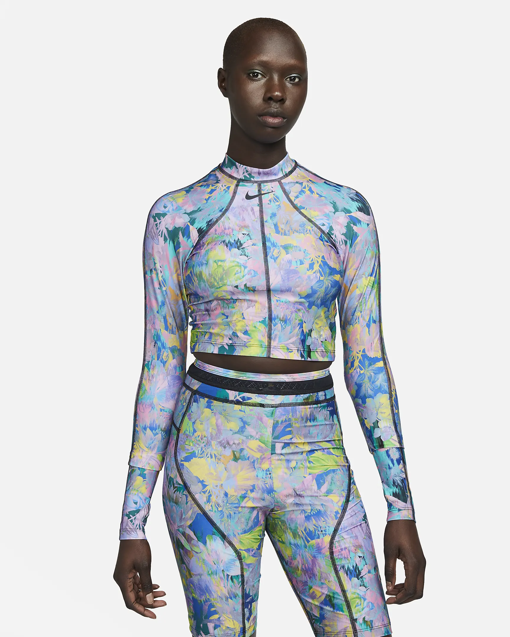 Nike Fusion Women’s Long Sleeve Hydroguard Swim Top – UV Protection, Mock Neck & Thumbholes for Surf extra image