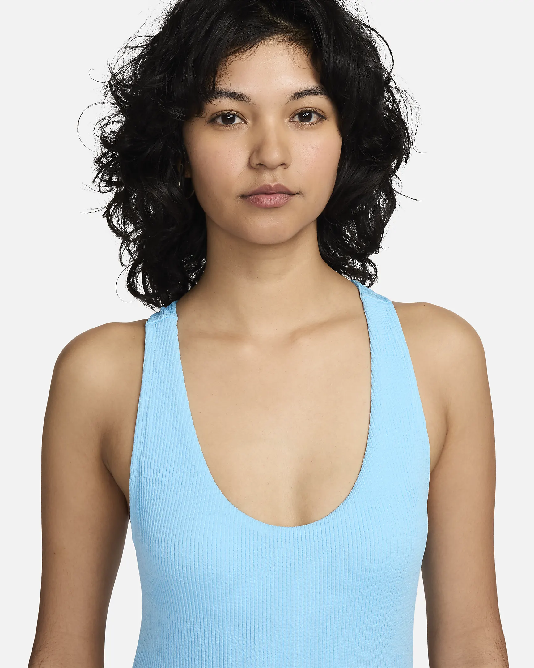 Nike Swim Elevated Essential Textured One-Piece Swimsuit for Women – Light Bust Support & Open Back | AmazPromo