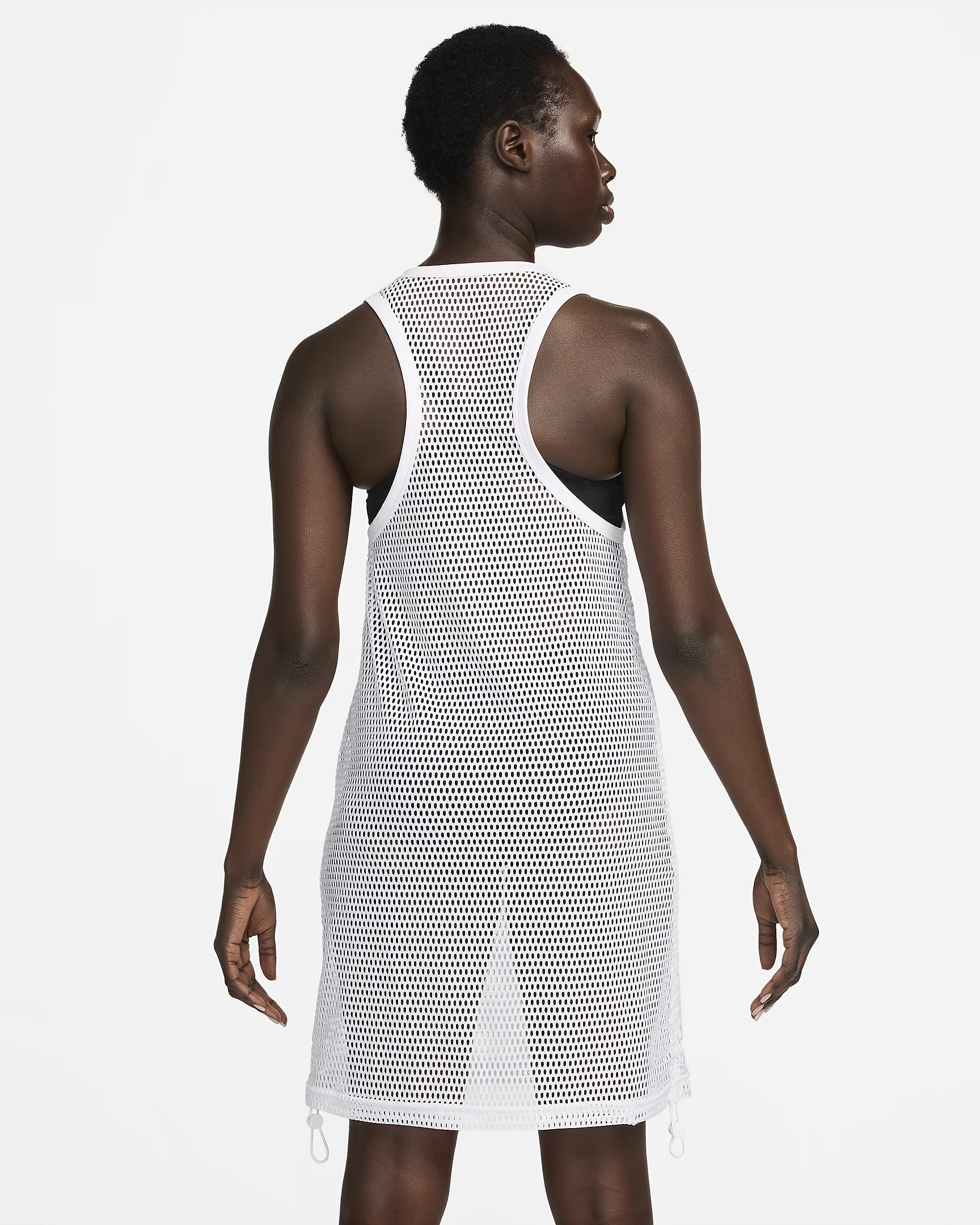 Nike Swim Women's Racerback Cover-Up Dress – Adjustable Drawcord & Relaxed Fit Beachwear in White | AmazPromo