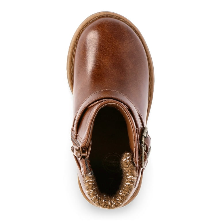 Wonder Nation Toddler Girls' Cozy Sweater Cuff Ankle Boots – Stylish & Comfy Fall Boots with Buckle extra image