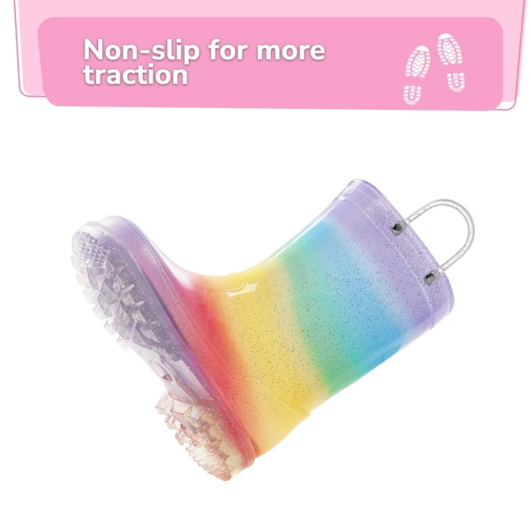 Bocca Toddler Girls' Gradient Rain Boots – Waterproof, Non-Slip, Lightweight & Durable | AmazPromo