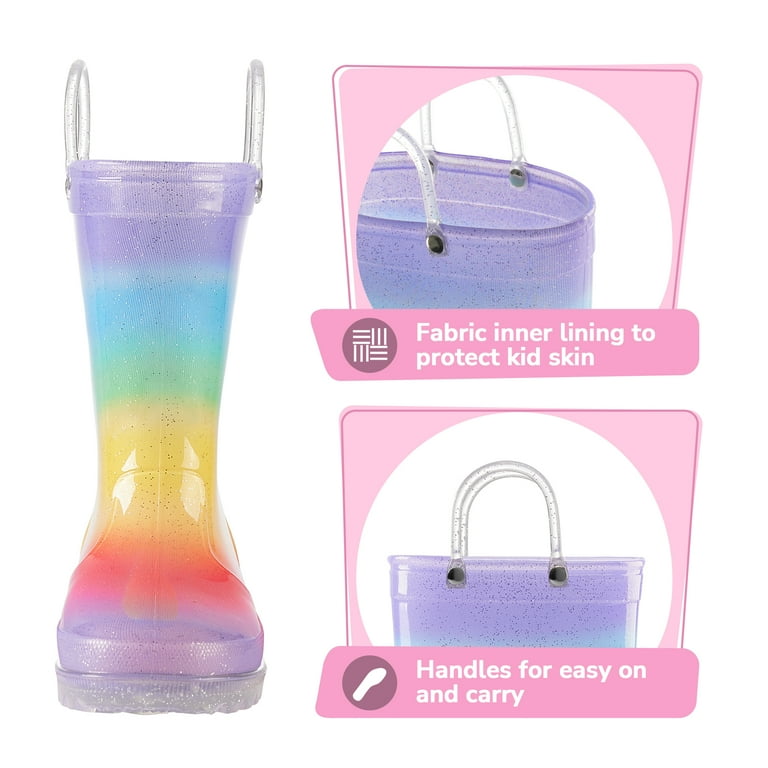 Bocca Toddler Girls' Gradient Rain Boots – Waterproof, Non-Slip, Lightweight & Durable extra image