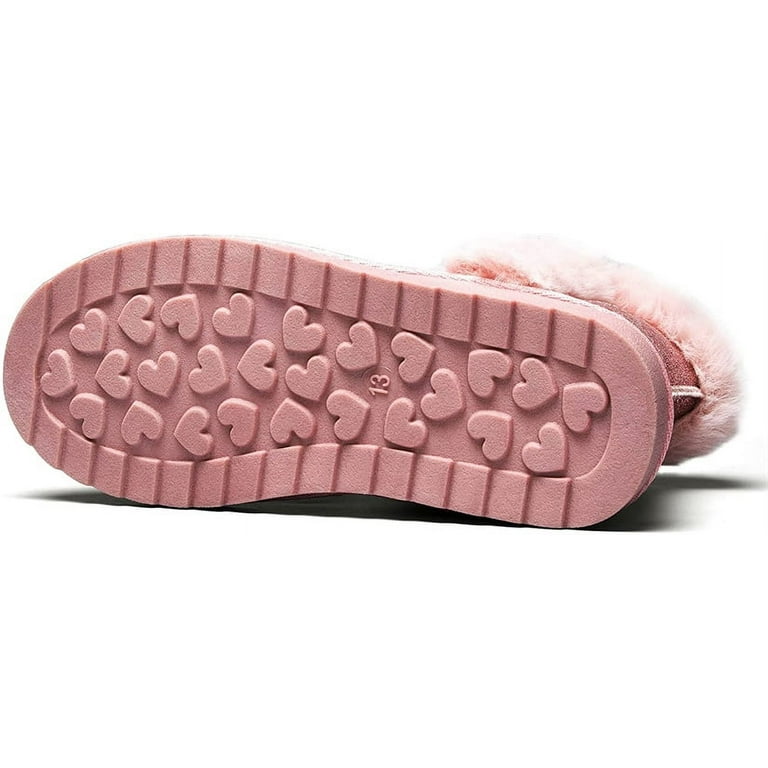 Kushyshoo Pink Glitter Girls Snow Boots with Faux Fur Lining – Lightweight Hook-and-Loop Winter Shoe extra image