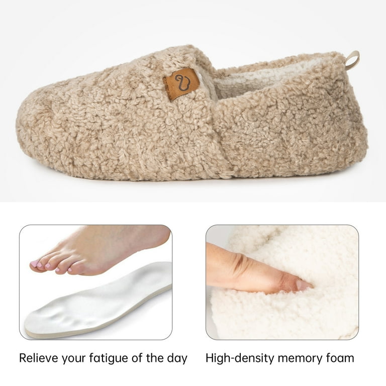 DualTop Women's Memory Foam House Slippers – Ultra Soft Fuzzy Loafers with Warm Polar Fleece Lining | AmazPromo