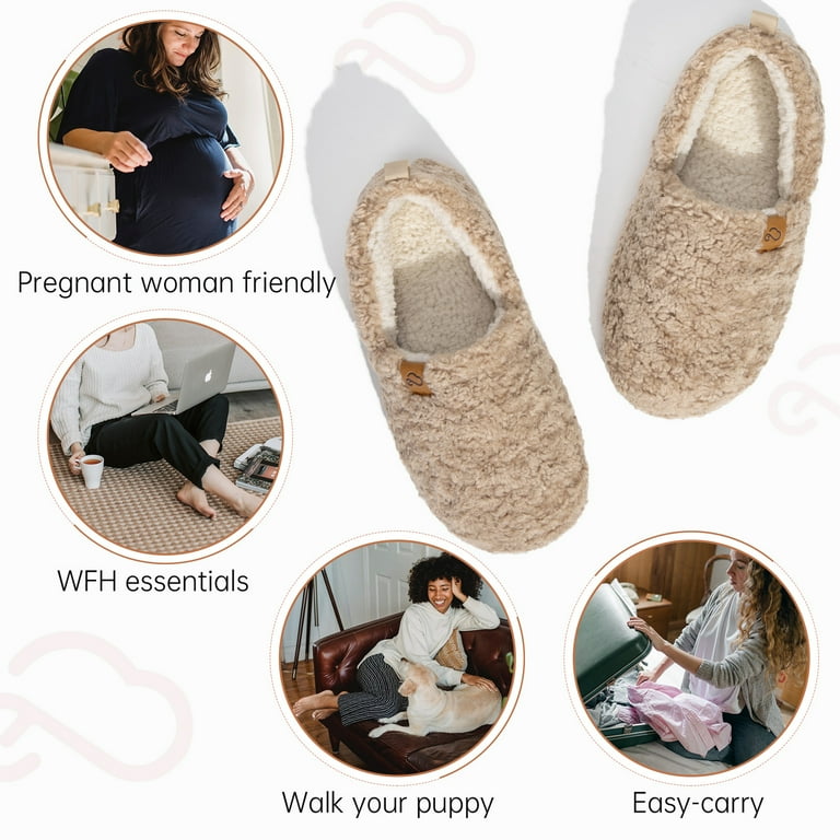 DualTop Women's Memory Foam House Slippers – Ultra Soft Fuzzy Loafers with Warm Polar Fleece Lining extra image
