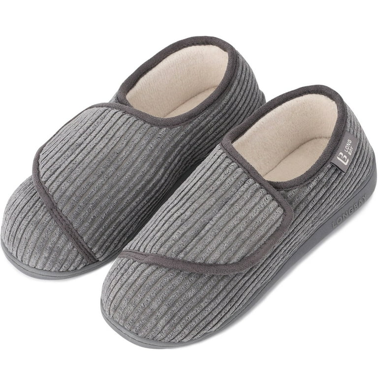 LongBay Women's Adjustable Memory Foam Diabetic Slippers – Ultra Soft House Shoes for Swollen Feet | AmazPromo