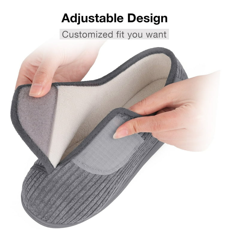 LongBay Women's Adjustable Memory Foam Diabetic Slippers – Ultra Soft House Shoes for Swollen Feet extra image