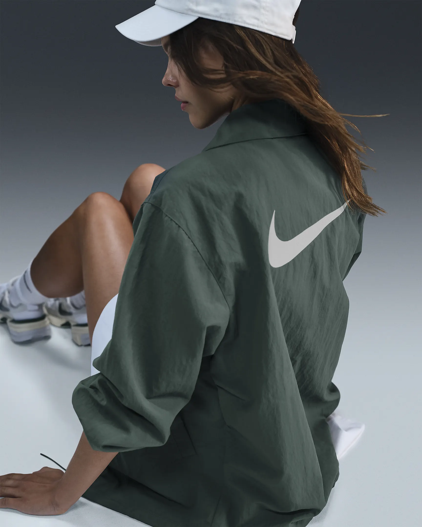 Nike Sportswear Essential Oversized Jacket for Women - Lightweight, Water-Repellent & UV Protective | AmazPromo