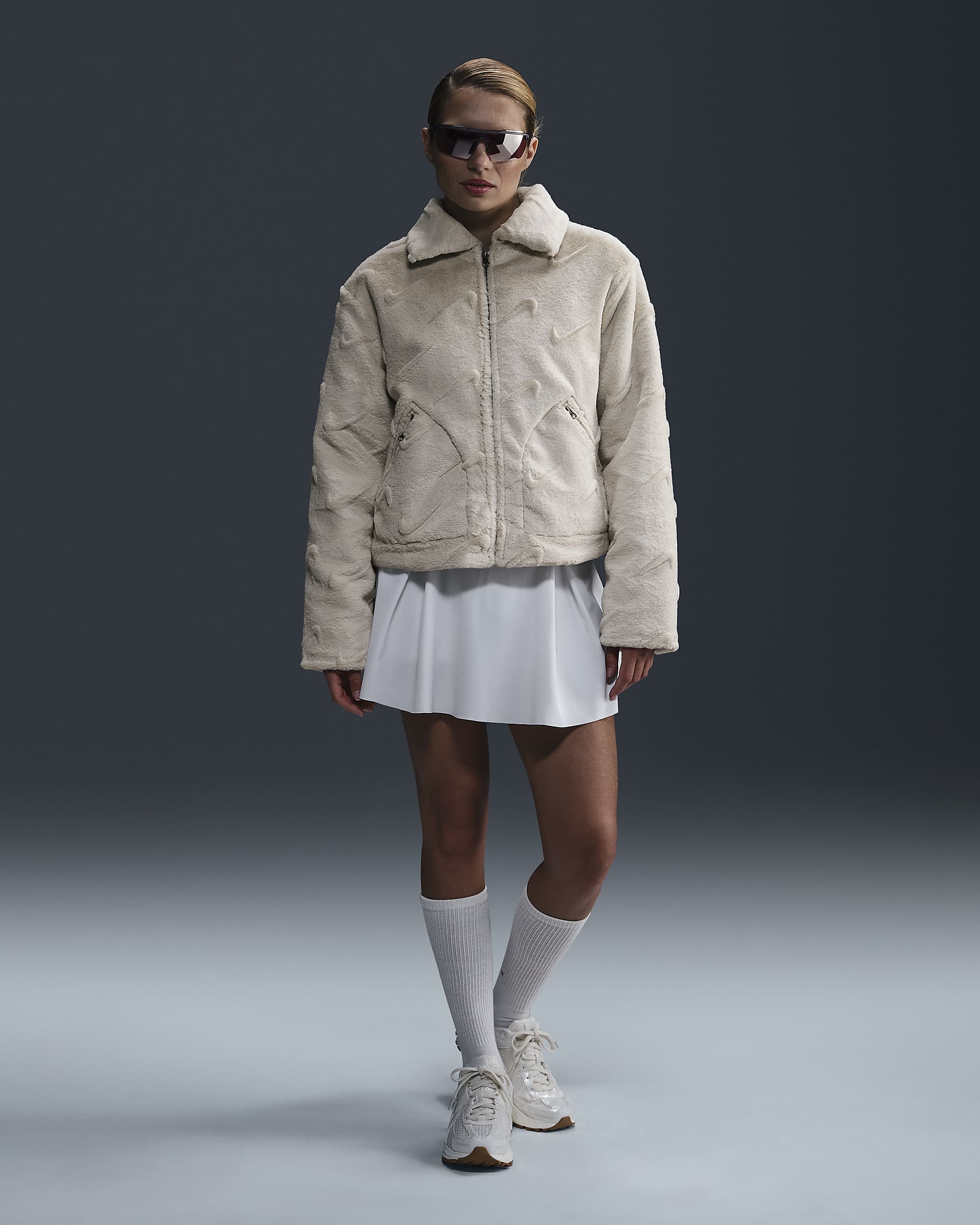 Nike Sportswear Essential Faux Fur Jacket for Women – Luxe Winter Coat with Plush Warmth & Elevated | AmazPromo