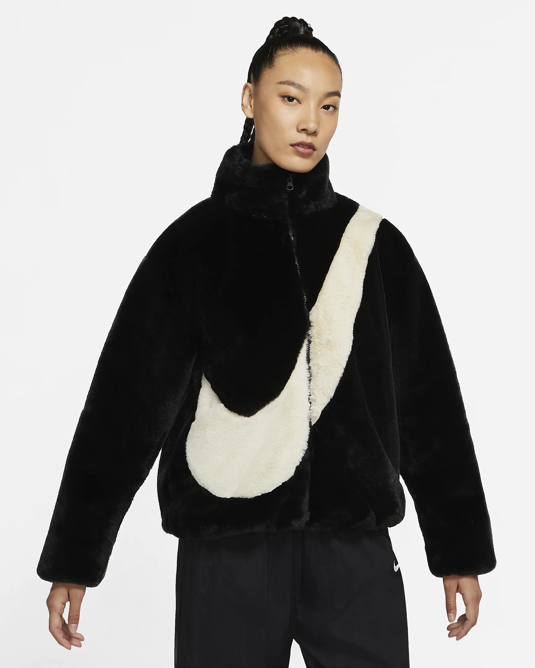 Nike Sportswear Faux Fur Oversized Jacket – Bold Style, Luxe Comfort & Secure Fit | AmazPromo