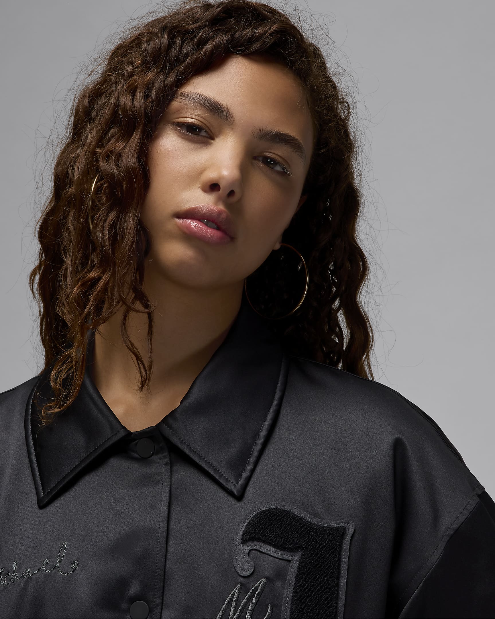 Jordan Satin Jacket with Chenille Patch – Premium Athletic-Inspired Layer for Everyday Wear | AmazPromo