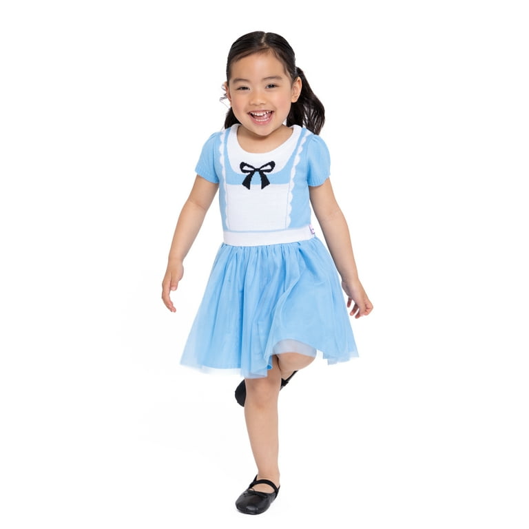 Disney Alice in Wonderland Toddler Girl Dress – Cosplay Princess Outfit with Tulle Skirt, Cute Fancy extra image