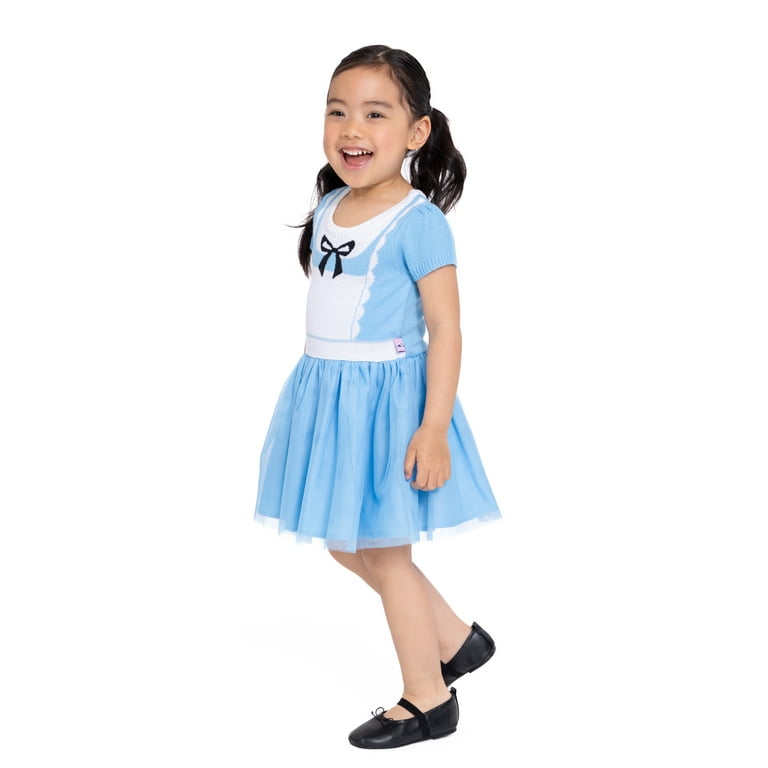 Disney Alice in Wonderland Toddler Girl Dress – Cosplay Princess Outfit with Tulle Skirt, Cute Fancy extra image