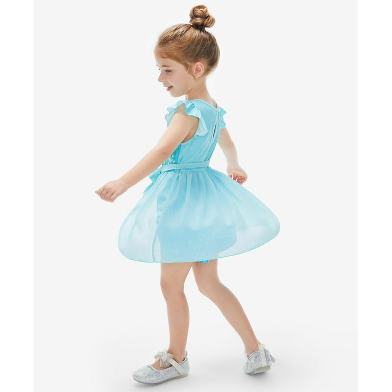 Disney Frozen Elsa Romper Dress for Girls – Princess Tulle Skirt Jumpsuit with Ruffle Sleeves | AmazPromo