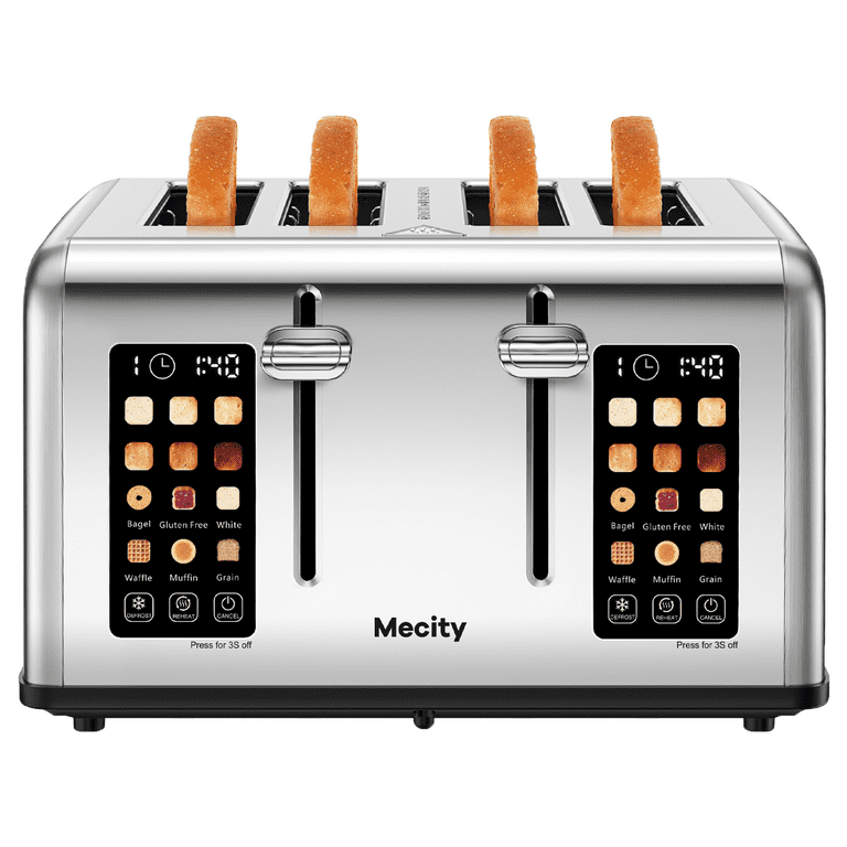 Mecity 4-Slice Smart Touchscreen Toaster with Countdown Timer, Digital Display, 6 Shade Settings | AmazPromo