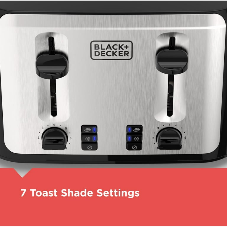 BLACK+DECKER 4-Slice Toaster with Extra-Wide Slots, Black & Silver – Perfect for Bagels, Thick Bread extra image