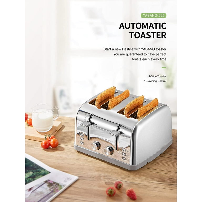 Yabano 4-Slice Stainless Steel Toaster with Extra Wide Slots, High Lift Lever & 7 Shade Settings extra image
