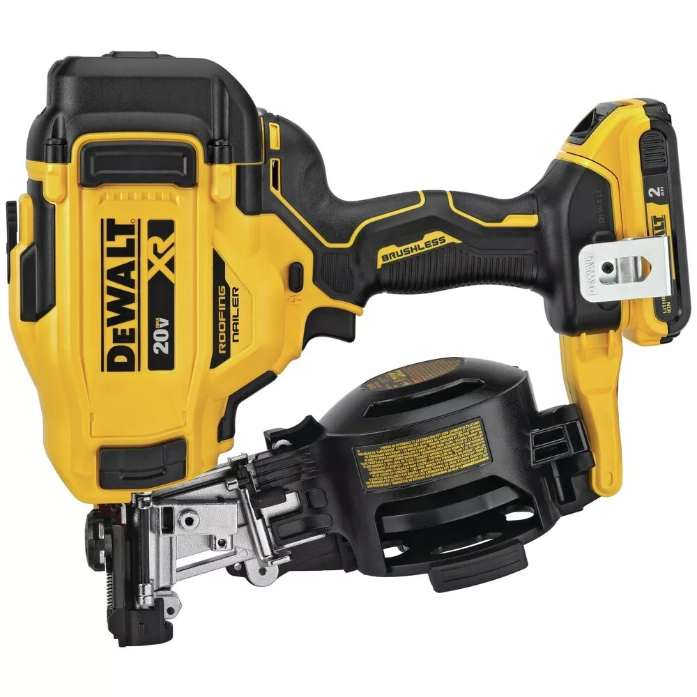 DEWALT 20V MAX Brushless Cordless Roofing Nailer Kit - DCN45RND1R (2Ah) | High-Performance Coil Nail | AmazPromo