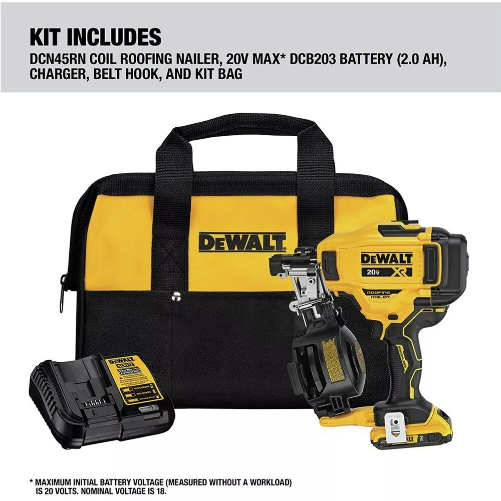 DEWALT 20V MAX Brushless Cordless Roofing Nailer Kit - DCN45RND1R (2Ah) | High-Performance Coil Nail extra image