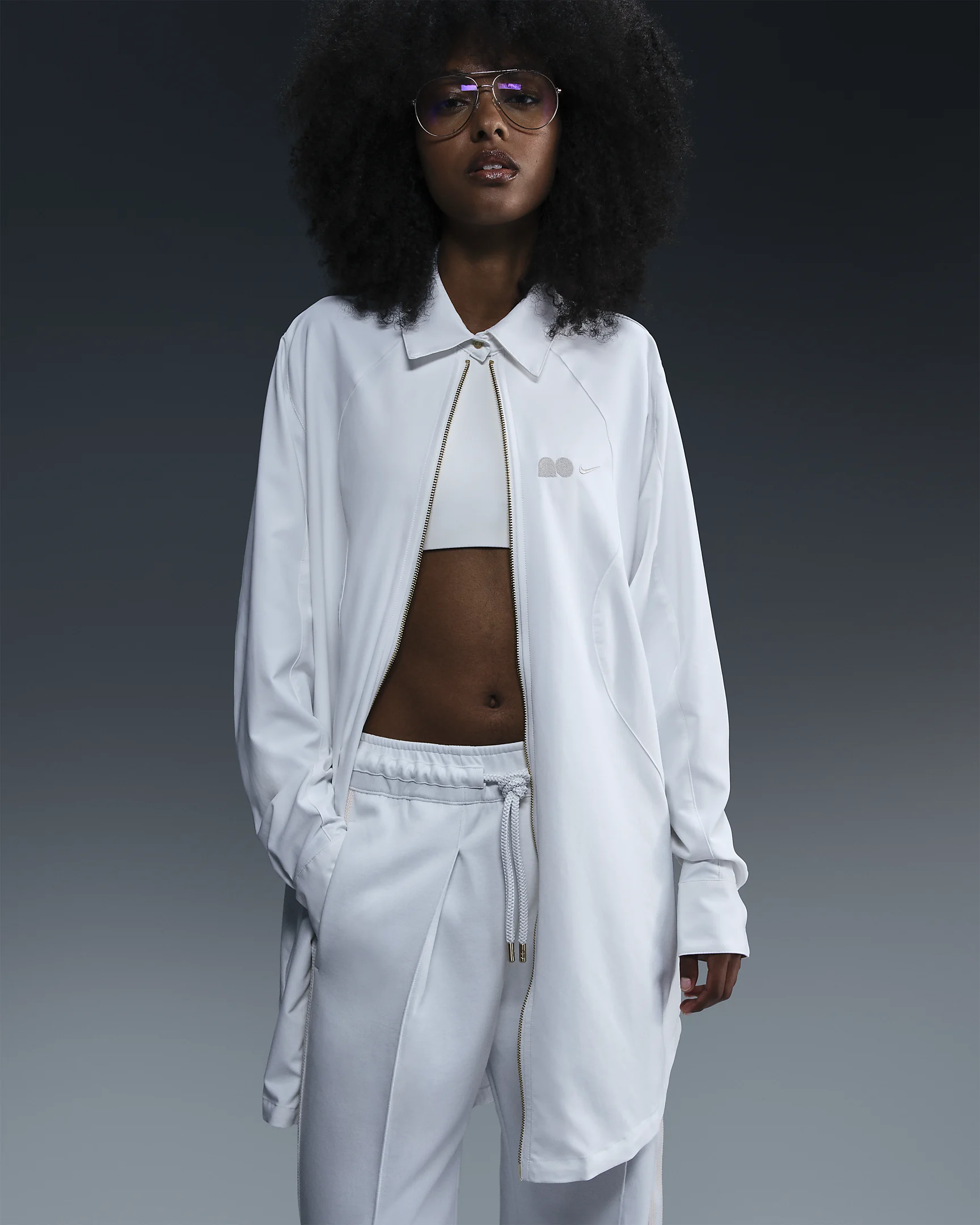 Nike Naomi Osaka Oversized Dress – Sporty & Stylish with Gold Zipper – Summit White | AmazPromo