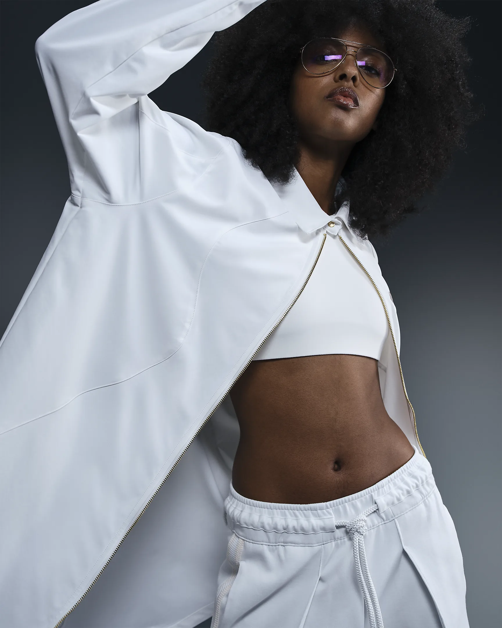 Nike Naomi Osaka Oversized Dress – Sporty & Stylish with Gold Zipper – Summit White | AmazPromo