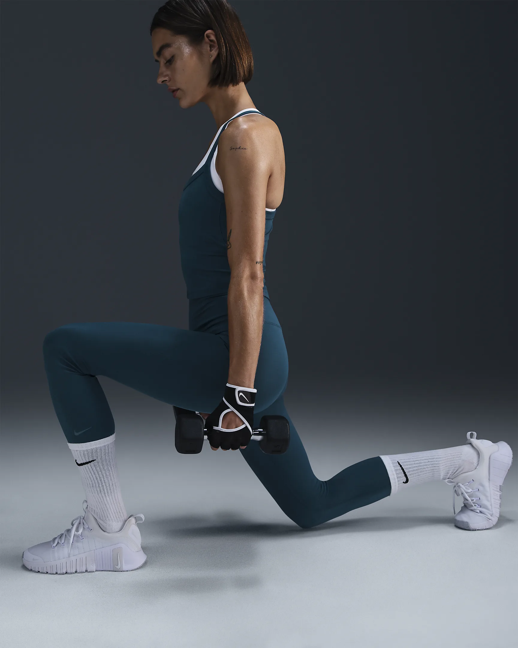 Nike One Women’s High-Waisted Leggings – Dri-FIT, Stretch Fabric, Phone Pocket – Armory Navy | AmazPromo