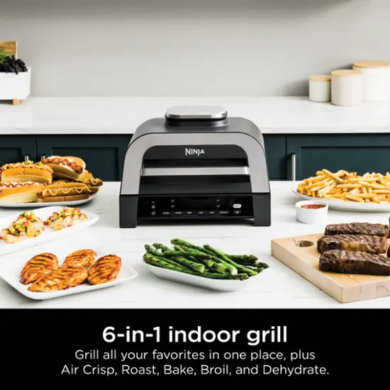 Ninja Foodi Smart XL 6-in-1 Indoor Grill & Air Fryer – 500°F Cyclonic Grilling, Smart Cook System | AmazPromo