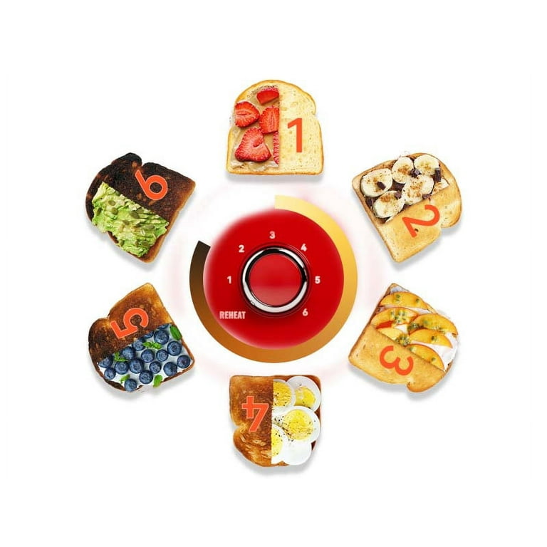 Keenstone Retro Red 2 Slice Toaster with Extra Wide Slots – Stainless Steel Bread & Bagel Toaster | AmazPromo