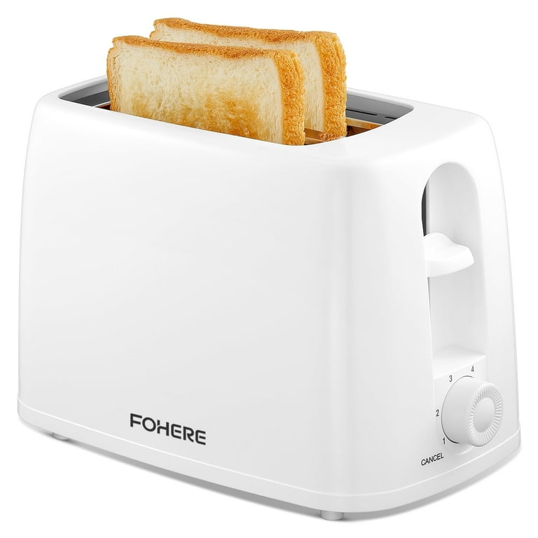 Fohere 2 Slice Toaster with 6 Browning Settings – Compact 700W Bread Toaster with Crumb Tray & Cord | AmazPromo