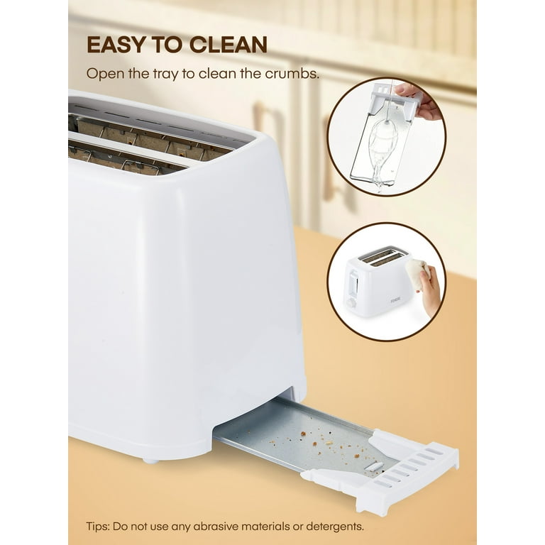 Fohere 2 Slice Toaster with 6 Browning Settings – Compact 700W Bread Toaster with Crumb Tray & Cord | AmazPromo
