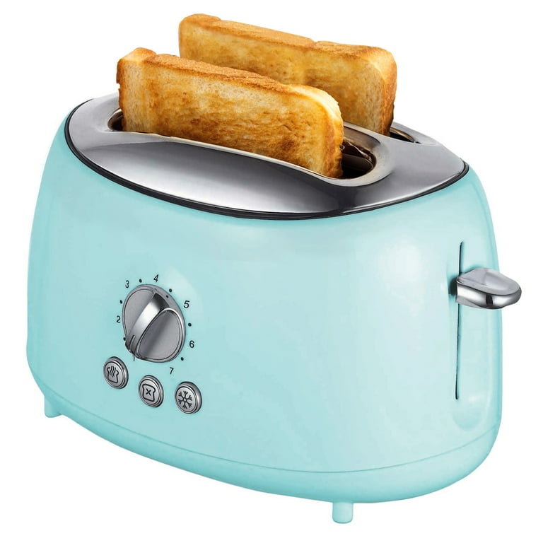Retro Blue 2-Slice Toaster with Extra-Wide Slots – Brentwood Cool Touch 700W Toaster with 7 Browning | AmazPromo