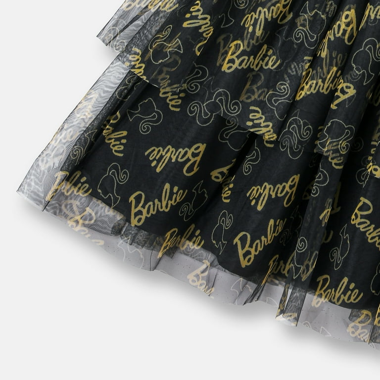 Barbie Girls Tutu Dress for Kids Ages 6-12 – Glitter Letter Mesh Fairy Skirt – Long Sleeve Birthday extra image