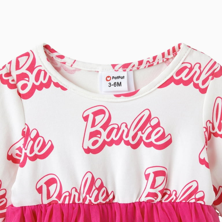 Barbie Baby Girl Tutu Dress - Cotton Long Sleeve Letter Print Princess Skirt Outfit for Birthday | AmazPromo