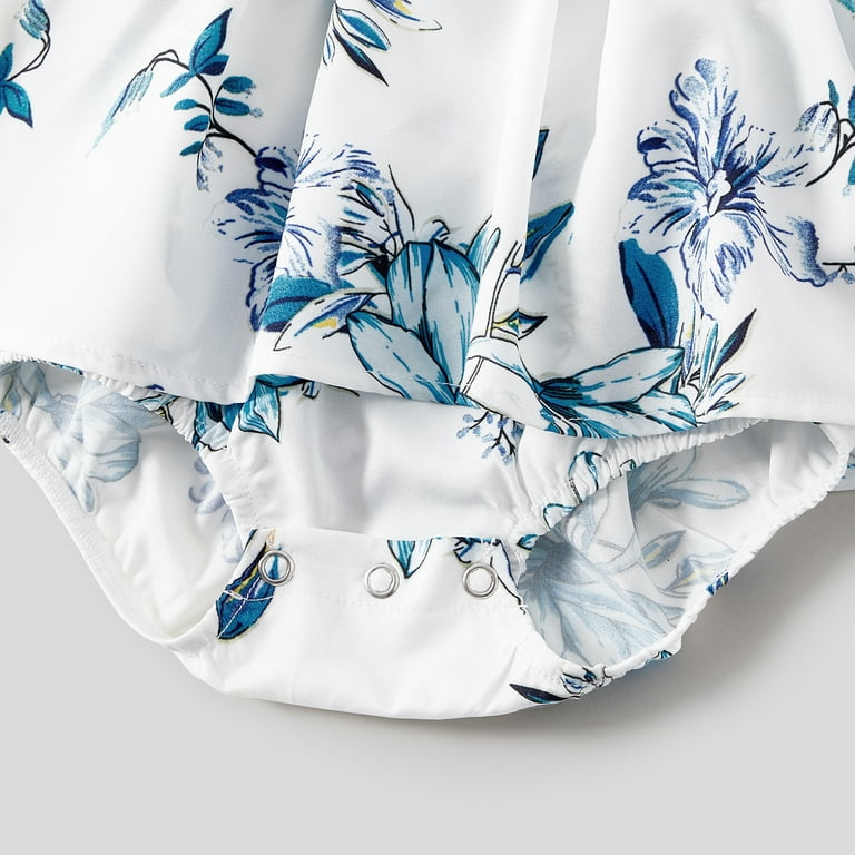 Mommy and Me Matching Summer Dresses for Girls 8-9T – Blue Floral Sleeveless Ruffle Sundress | PatPa | AmazPromo