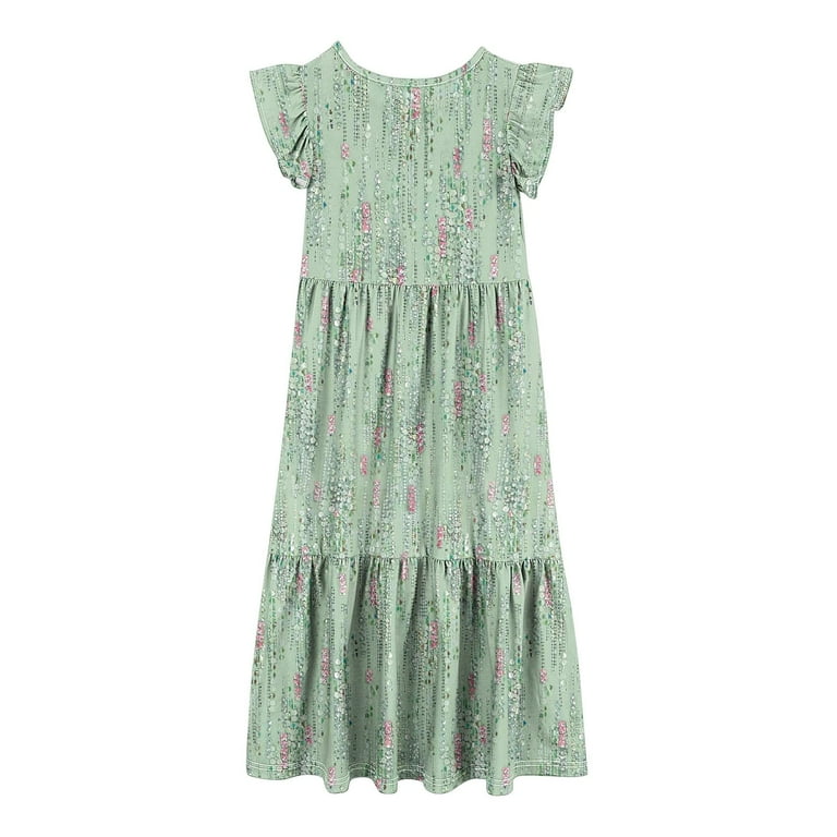 Juslio Girls A-Line Casual Dress – Short Sleeve Mid-Length Summer Dress for Tweens & Kids extra image