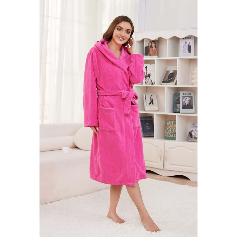 Heartnice Plush Fleece Hooded Robe for Women – Ultra Soft Long Warm Bathrobe with Pockets | AmazPromo