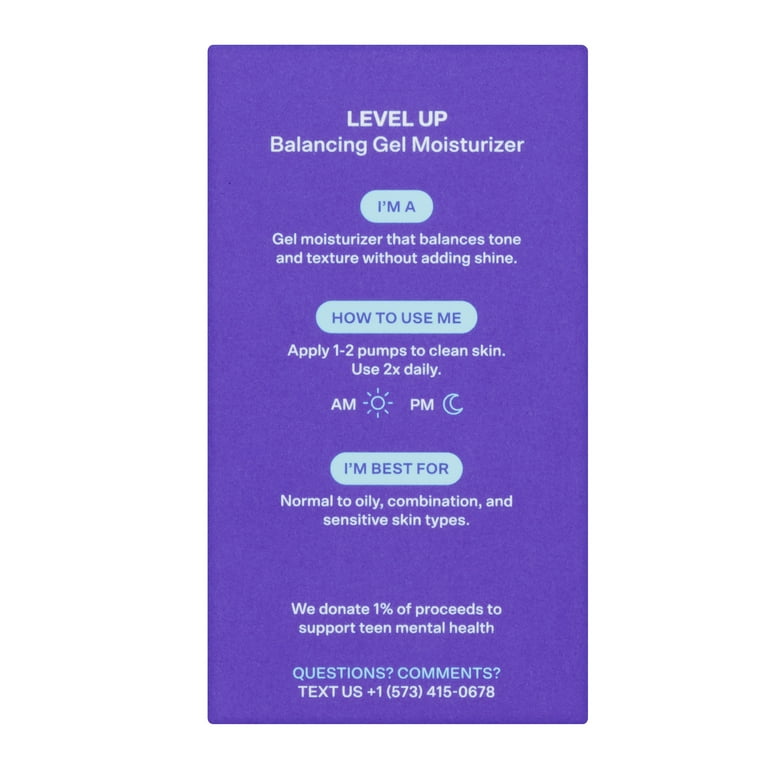 Bubble Skincare Level Up Oil-Control Gel Moisturizer for Face - Hydrating Blue Light Defense Cream | AmazPromo