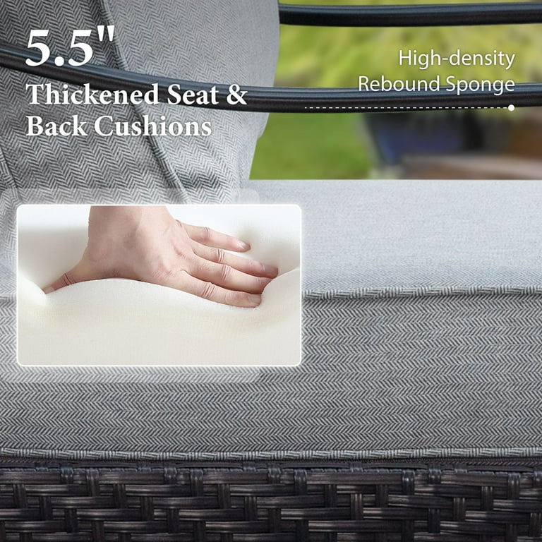 Summit Living Modern 5-Piece Outdoor Patio Set – Weatherproof PE Rattan Sofa & Chairs with Cushions | AmazPromo