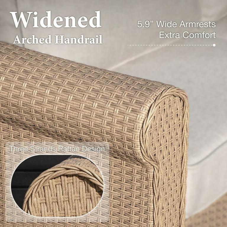 Summit Living 7-Seat Outdoor Patio Set with 56'' Fire Pit Table – All-Weather Wicker Conversation | AmazPromo