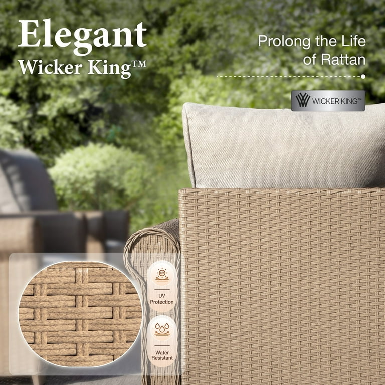 Summit Living 7-Seat Outdoor Patio Set with 56'' Fire Pit Table – All-Weather Wicker Conversation extra image