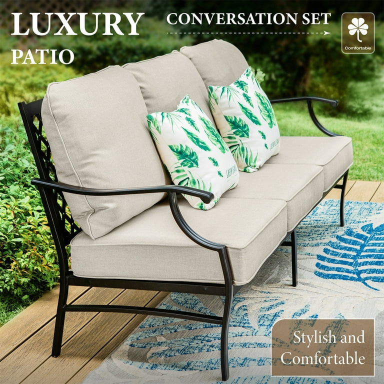 MF Studio 5-Piece Outdoor Patio Furniture Set with Fire Pit Table – Swivel Rocker Chairs & Sofa extra image