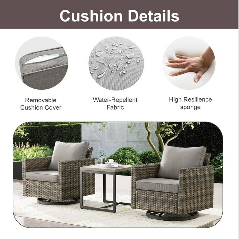 PARKWELL 7-Piece Outdoor Patio Furniture Set with 50,000 BTU Propane Fire Pit Table, Rattan Wicker | AmazPromo