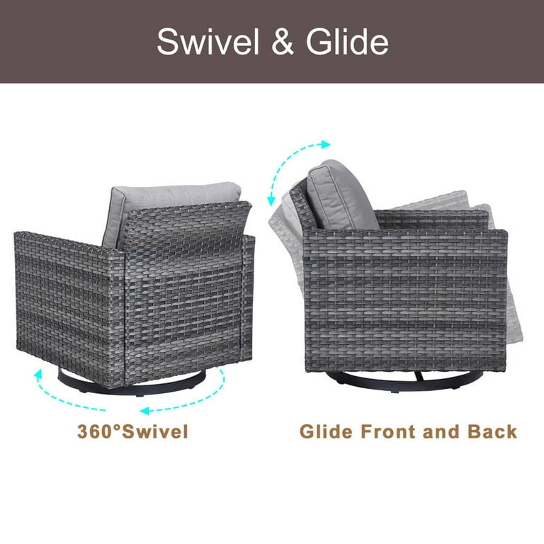 PARKWELL 7-Piece Outdoor Patio Furniture Set with 50,000 BTU Propane Fire Pit Table, Rattan Wicker extra image