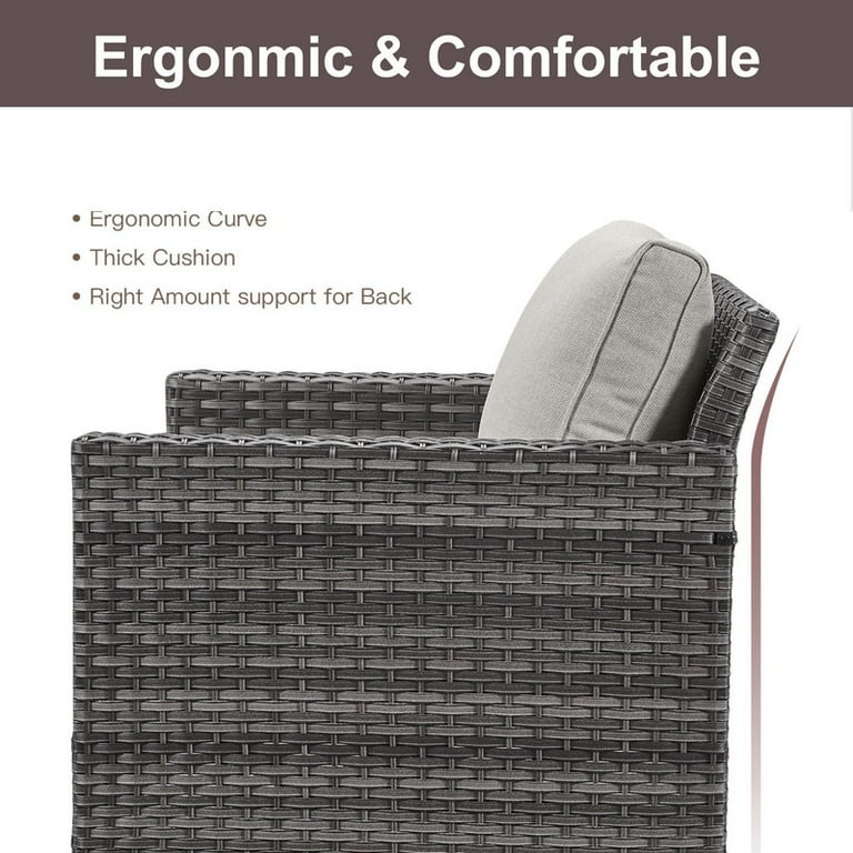 PARKWELL 7-Piece Outdoor Patio Furniture Set with 50,000 BTU Propane Fire Pit Table, Rattan Wicker extra image