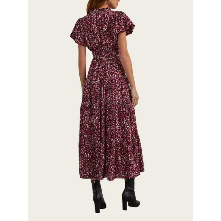 PRETTYGARDEN Women's Boho Maxi Dress with Pockets – Smocked V-Neck Flowy Floral Summer Dress | AmazPromo