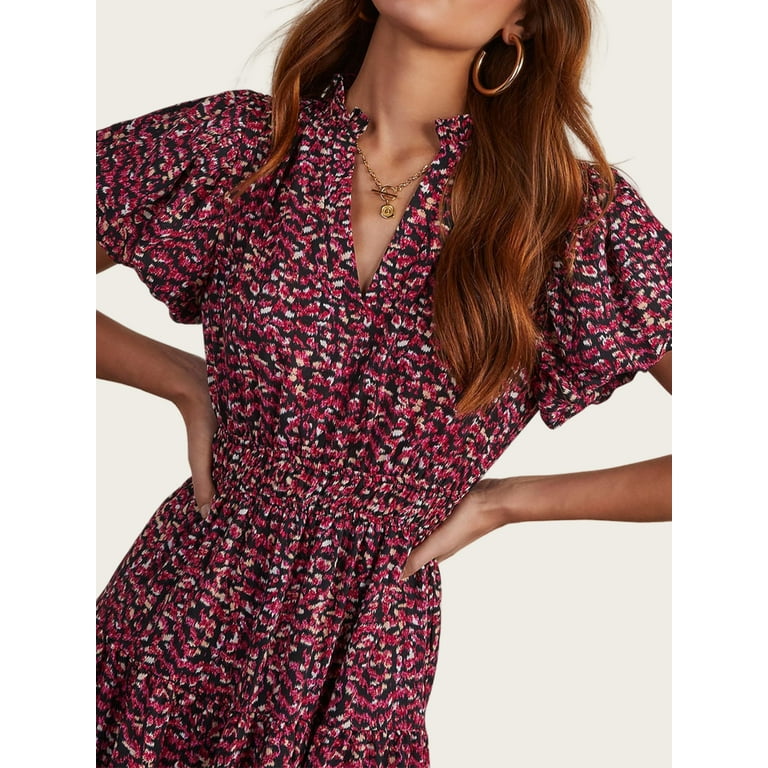 PRETTYGARDEN Women's Boho Maxi Dress with Pockets – Smocked V-Neck Flowy Floral Summer Dress extra image